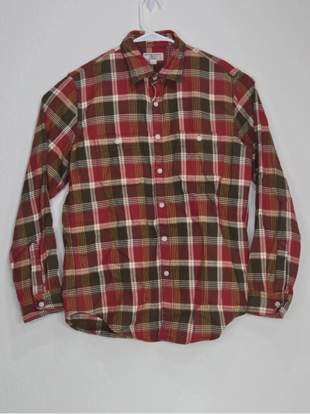 J.Crew Wallace & Barnes Classic-Fit Checked Cotton-Flannel Shirt Size M Mens